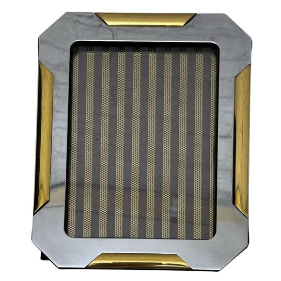 Vintage Picture Frame Metal Brass Deco MCM Modern Style 8.5" h 5x7 Made in Korea - Picture 1 of 9